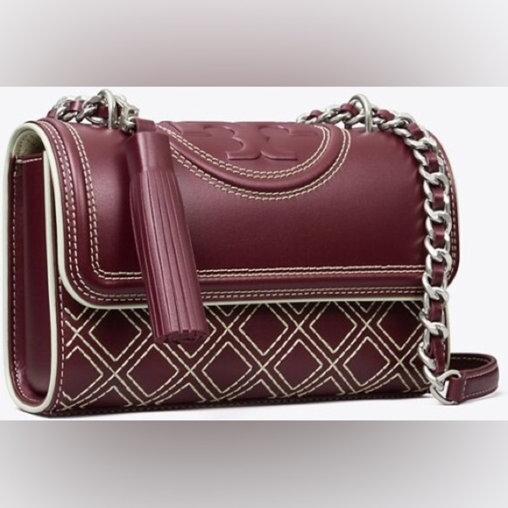 NWT *Gorgeous* TORY BURCH Fleming Pop Stitch Small Convertible Shoulder Bag